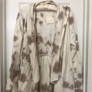 brown and white womens tie dye hoodie